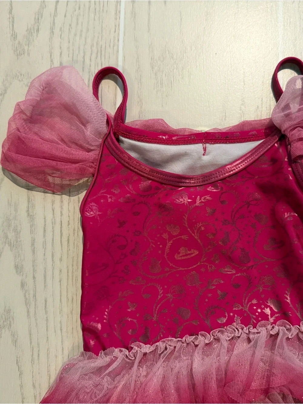Disney Parks Princess Aurora Girls 3 Pink Tutu One Piece Swimsuit
